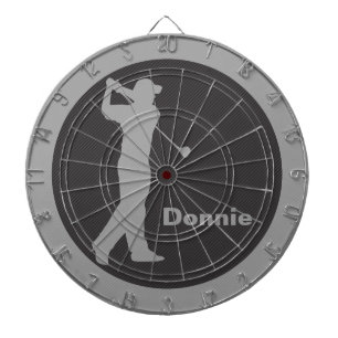 Golfer Swingclub Black Gray Golf Personalisiert Dartscheibe