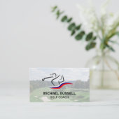 Golfer Swinging Club | Jägergrün Visitenkarte (Stehend Vorderseite)