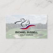 Golfer Swinging Club | Jägergrün Visitenkarte (Vorderseite)