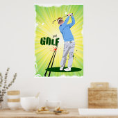 Golfer Swinging Golf Club Poster (Küche)