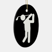 Golfer Symbol Christmas Keramik Ornament (Rechts)