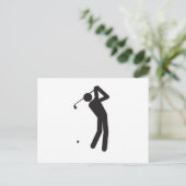 Golfer-T Postkarte (Stehend Vorderseite)