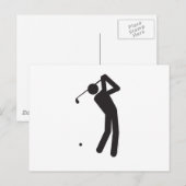 Golfer-T Postkarte (Vorne/Hinten)