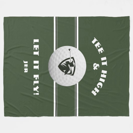 Golfer T-Shirt Es Mit Monogramm, umweltfreundliche Fleecedecke (Vorderseite (Horizontal))