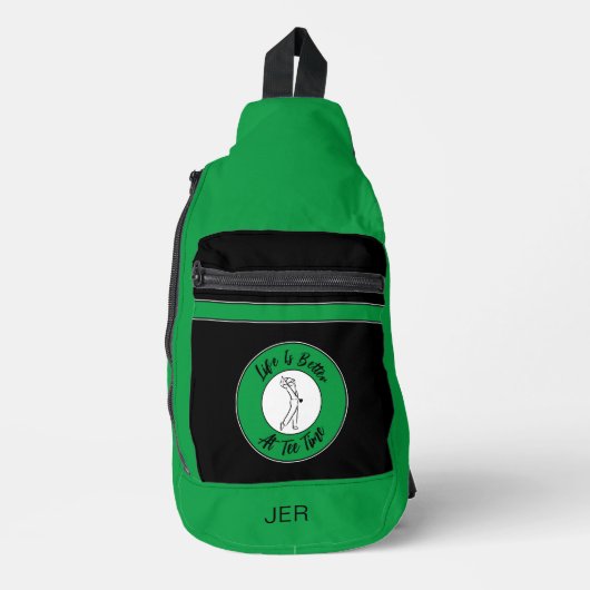 Golfer T-Shirt Golf Funny Monogram Crossbody Bag (Vorderseite)