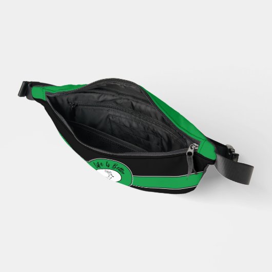 Golfer T-Shirt Golf Sports Spaß Monogram Black Gre Bauchtasche (Offen)