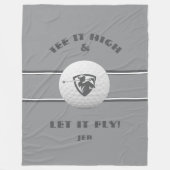 Golfer T-Shirt Hoch Mit Monogramm Grausport Custom Fleecedecke (Vorderseite)