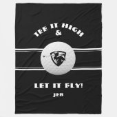 Golfer T-Shirt Hoch Mit Monogramm Schwarzer Sport  Fleecedecke (Vorderseite)