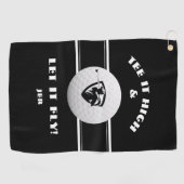 Golfer T-Shirt It High Mit Monogramm Sports Player Golfhandtuch (Horizontal)