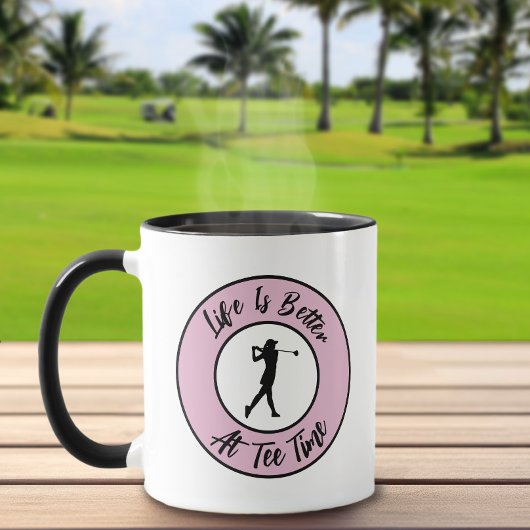 Golfer T-Shirt Time Sports Spaß Funny Pub Pink Bla Tasse