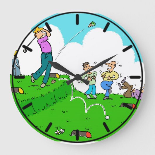 Golfer T-Shirts-Off, aber nicht erfolgreich. Große Wanduhr (Vorderseite)