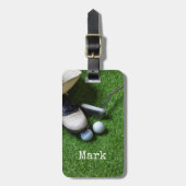 Golfer-Taschentag mit Golfball und Putter Gepäckanhänger (Vorderseite vertikal)
