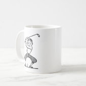 Golfer-Tasse Kaffeetasse (Vorderseite Links)