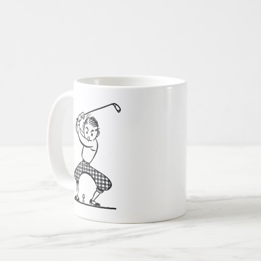 Golfer-Tasse Kaffeetasse (Vorderseite Links)