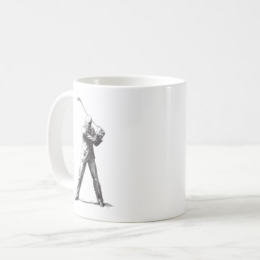 Golfer-Tasse Kaffeetasse (Vorderseite Links)