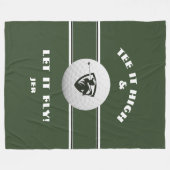 Golfer Tee hoch Monogramm Grün Sport individuell Fleecedecke (Vorderseite (Horizontal))