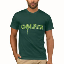 Golfer Tee Raute gemusterter grüner T - Shirt