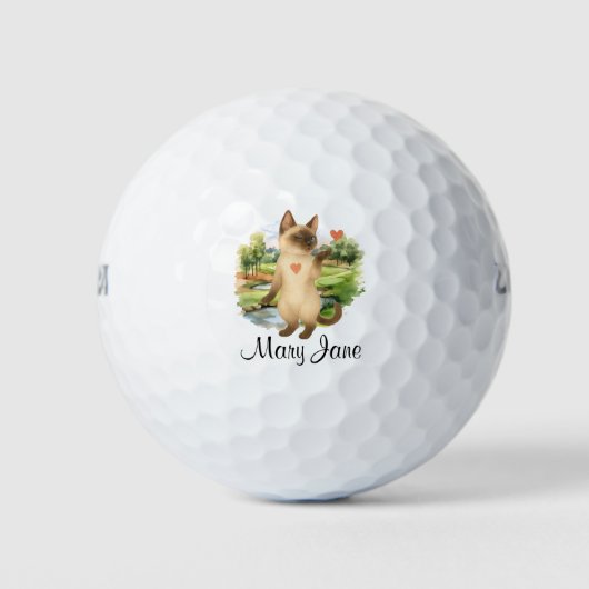 Golfer themed for Bachelorette Bride Cat Lovers Golfball (Vorderseite)