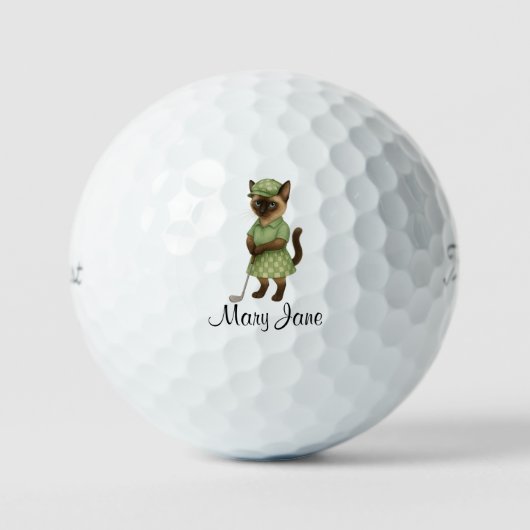 Golfer themed Woman Bachelorette Bride Cat Lovers Golfball (Vorderseite)