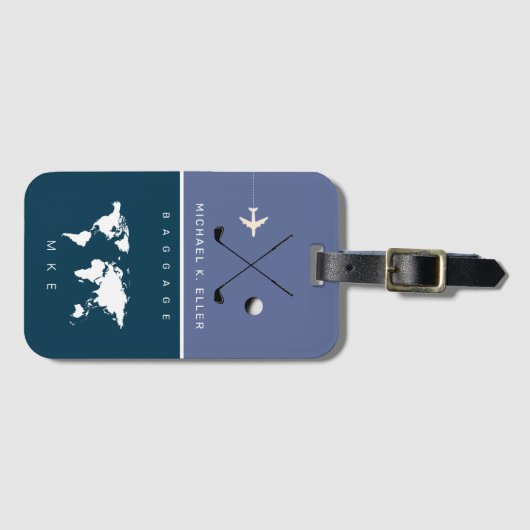 Golfer Travel Luggage Tag Gepäckanhänger (Vorderseite (Horizontal))