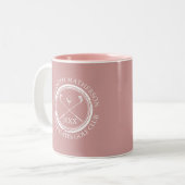Golfer und Clubname Datum Dusty Rose Rosa Zweifarbige Tasse (Vorderseite Links)