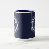 Golfer und Clubname Datum Navy Blue Tasse (Zentrum)