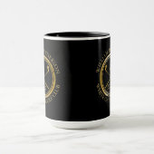 Golfer und Clubname Datum Schwarz und Gold Tasse (Zentrum)
