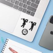 Golfer und Golf Ball Aufkleber (Laptop mit iPhone)