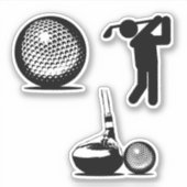 Golfer und Golf Ball Aufkleber (Vorderseite)