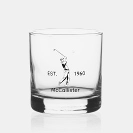 Golfer und Personalisierter Name und Jahr Whiskyglas