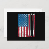 Golfer unter amerikanischer Flagge lustig Postkarte (Vorne/Hinten)