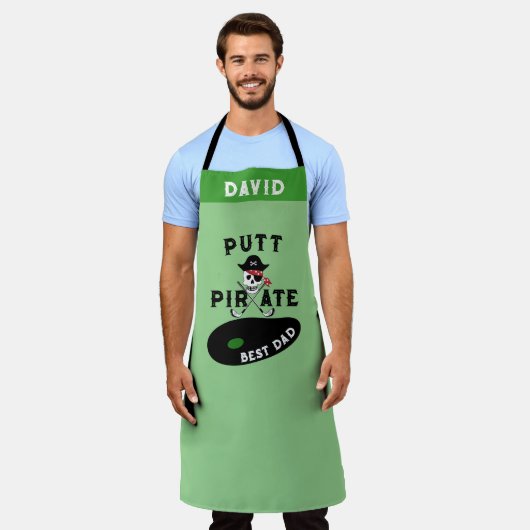 Golfer Vater Geschenk, Personalisierter Golf Pirat Schürze (Getragen)