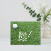 Golfer Vielen Dank Karte mit Golf Ball auf Green (Stehend Vorderseite)