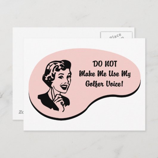 Golfer Voice Postkarte (Vorne/Hinten)