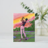 Golfer vor Ort Postkarte (Stehend Vorderseite)