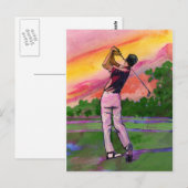 Golfer vor Ort Postkarte (Vorne/Hinten)