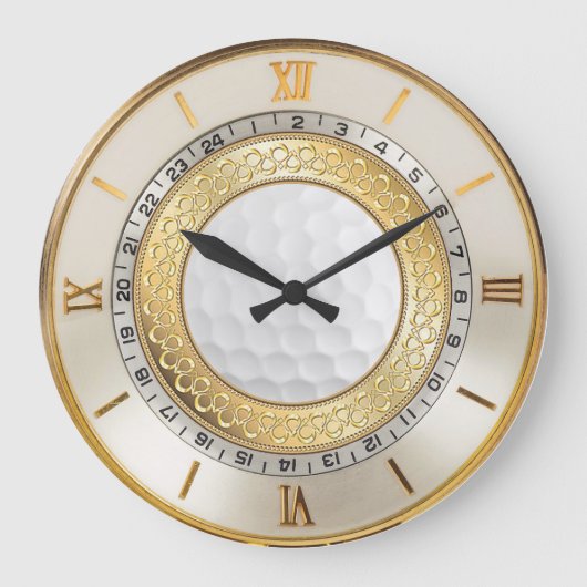 Golfer-Wall-Uhr im Stil der 1950er Jahre Große Wanduhr (Vorderseite)