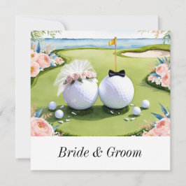 Golfer Wedding Einladung mit Golfball auf Grün