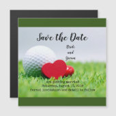 Golfer Wedding Einladung mit Liebe und Golfball (Vorne/Hinten)