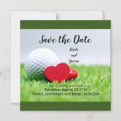 Golfer Wedding Einladung mit Liebe und Golfball (Vorderseite)