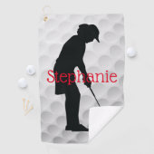 Golfer-Weibchen Golf Handtuch (Insitu)