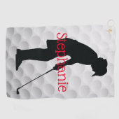 Golfer-Weibchen Golf Handtuch (Horizontal)