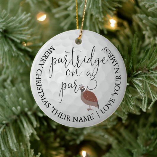 Golfer Weihnachten Golf Geschenk Partridge Keramik Ornament (Baum)