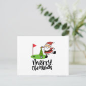 Golfer Weihnachten mit Golf Flag und Weihnachtsman (Stehend Vorderseite)