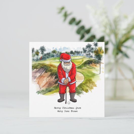 Golfer Weihnachten mit Santa CLAUS (Stehend Vorderseite)