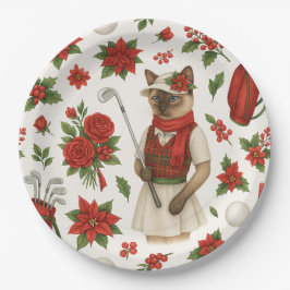 Golfer Weihnachten Thema mit Golfausrüstung Pappteller