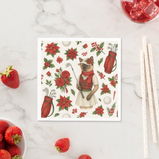 Golfer Weihnachten Thema mit Golfausrüstung Serviette (Beispiel)