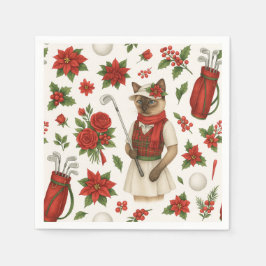 Golfer Weihnachten Thema mit Golfausrüstung Serviette