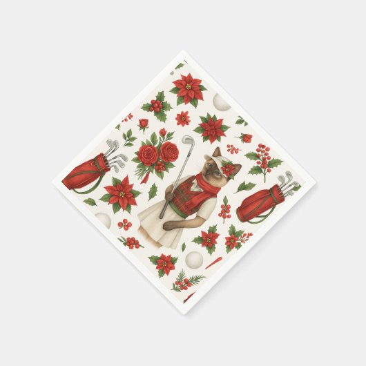 Golfer Weihnachten Thema mit Golfausrüstung Serviette (Ecke)