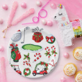 Golfer Weihnachten zum Thema Golfer Aquarell Urlau Pappteller (Party)